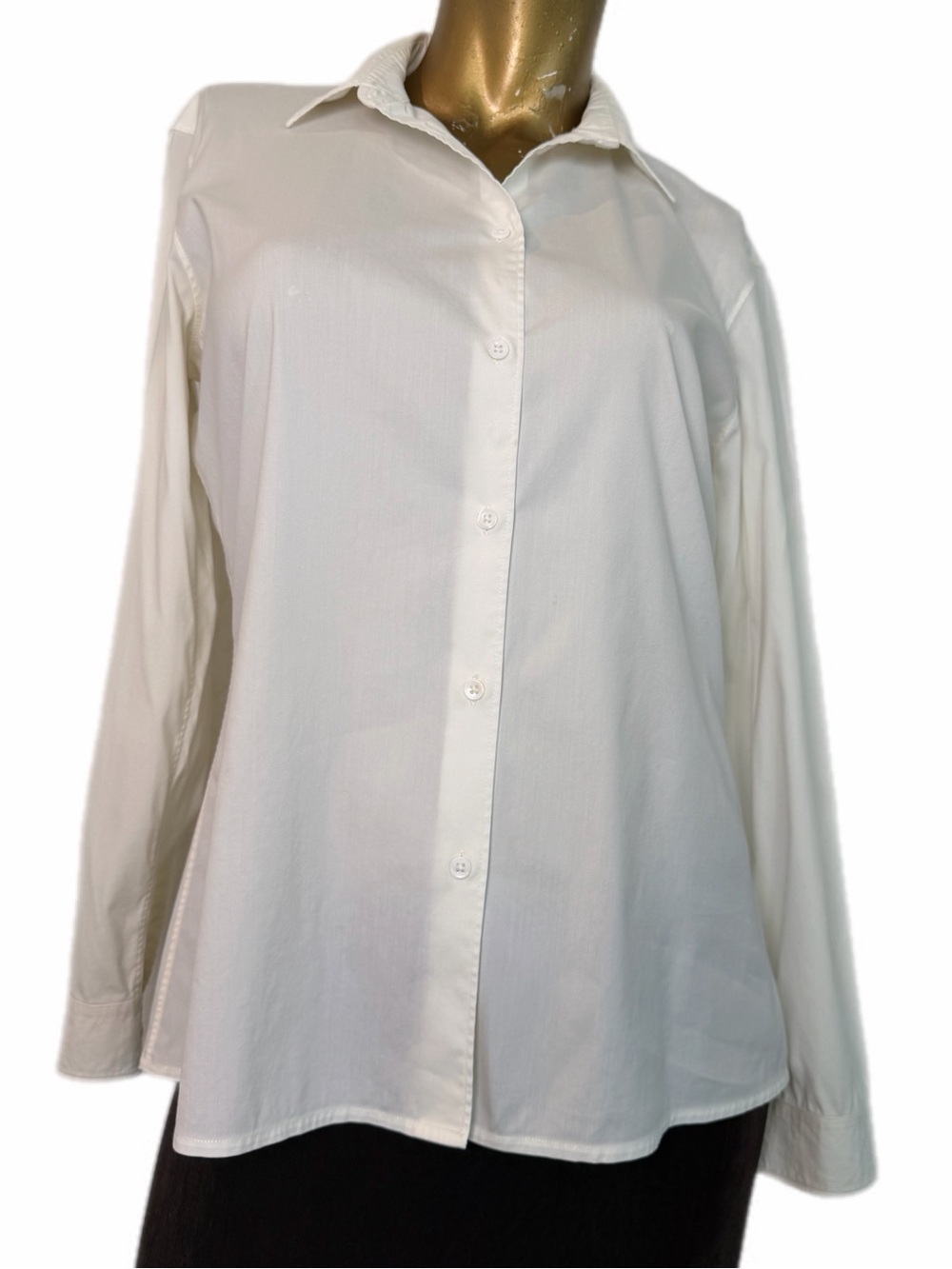Jil Sander White Stretch Cotton Collared Button-down Shirt IT 38 Made in Italy